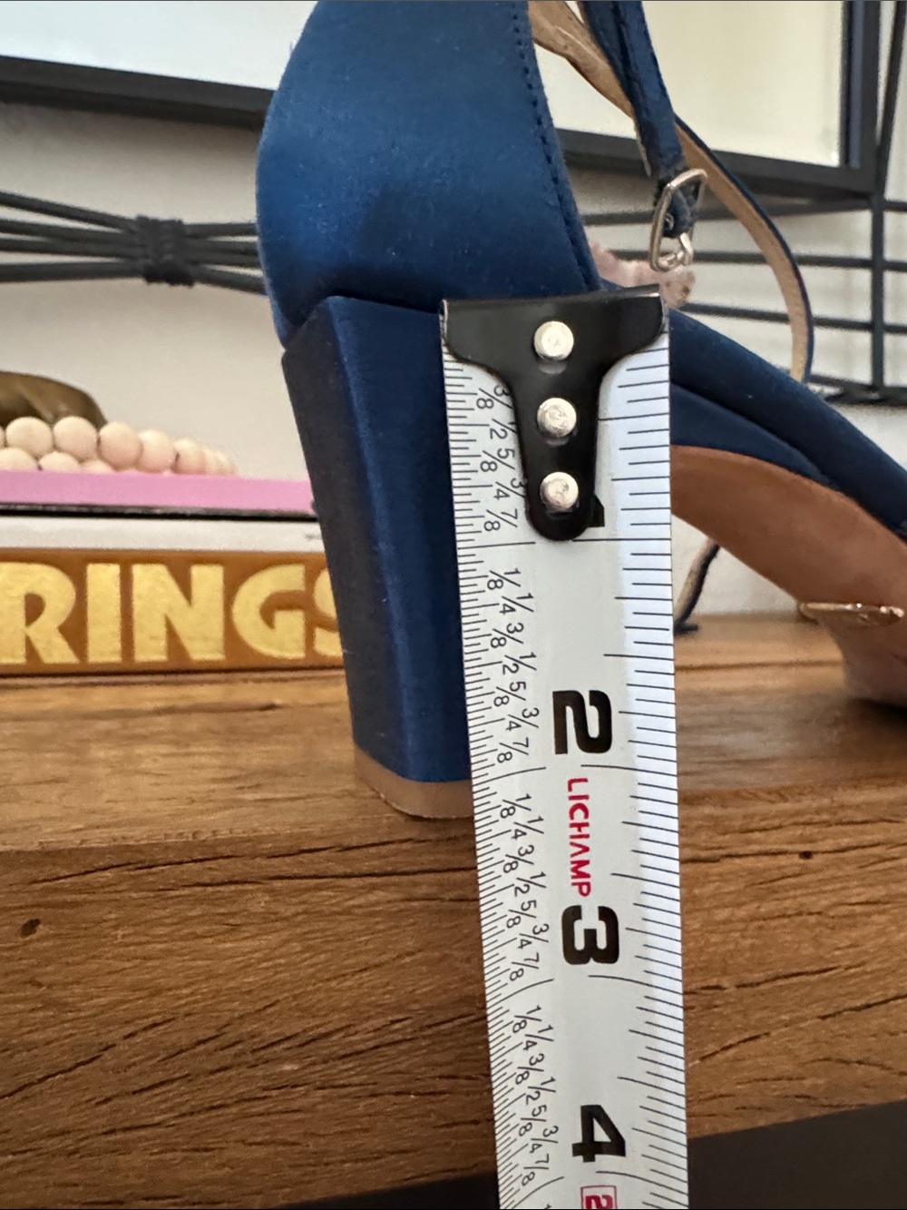 Badgley Mischka Navy Crystal-Embellished Slingback Heels - Picture 7 of 7